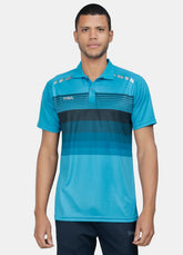 TYKA STRIKE Men's Polo T-Shirt | Quick-Dry Moisture-Wicking Sports Polo Cyan