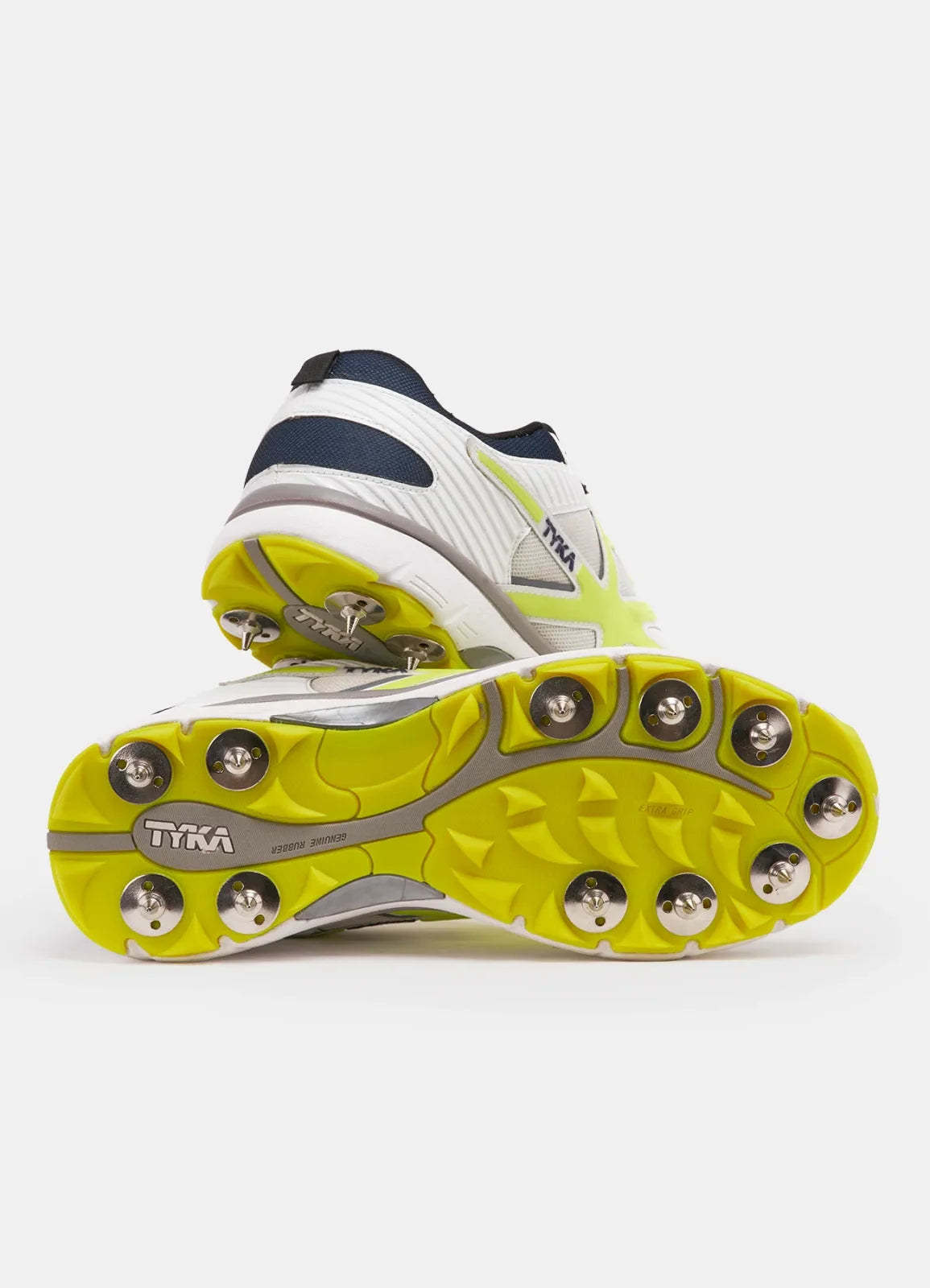 TYKA CRIC 120+ L Men’s Cricket Spikes Shoes – White & Lime Green