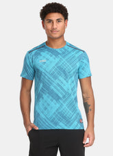 TYKA Men's Crush Jacquard Performance T-Shirt –Cyan Cyan