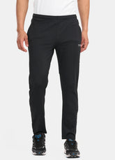 TYKA Ultimate Men's Smart Slim Fit 4-Way Stretch Lycra Track Pants (Lower) Black