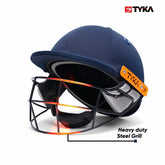 TYKA Atlas Youth Cricket Helmet with Steel Grill | High-Impact Protection & Comfort Navy