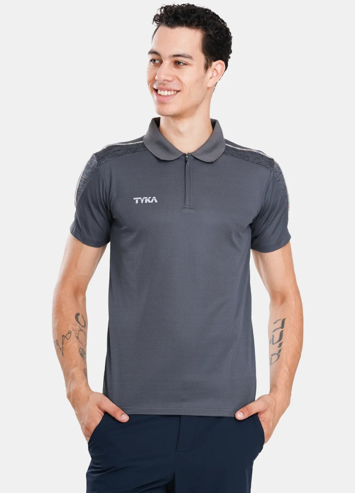 TYKA DIGIT Men's Performance Polo T-Shirt | 4-Way Stretch Quick-Dry Sports Polo