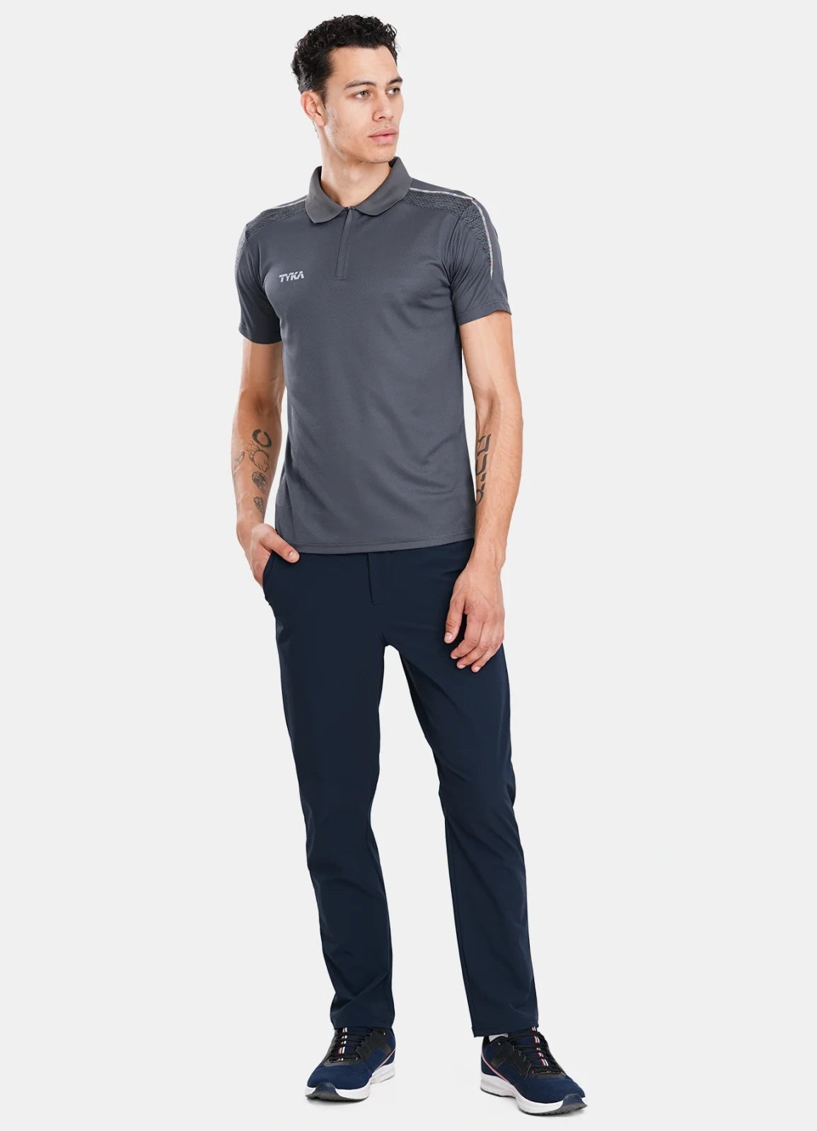 TYKA DIGIT Men's Performance Polo T-Shirt | 4-Way Stretch Quick-Dry Sports Polo