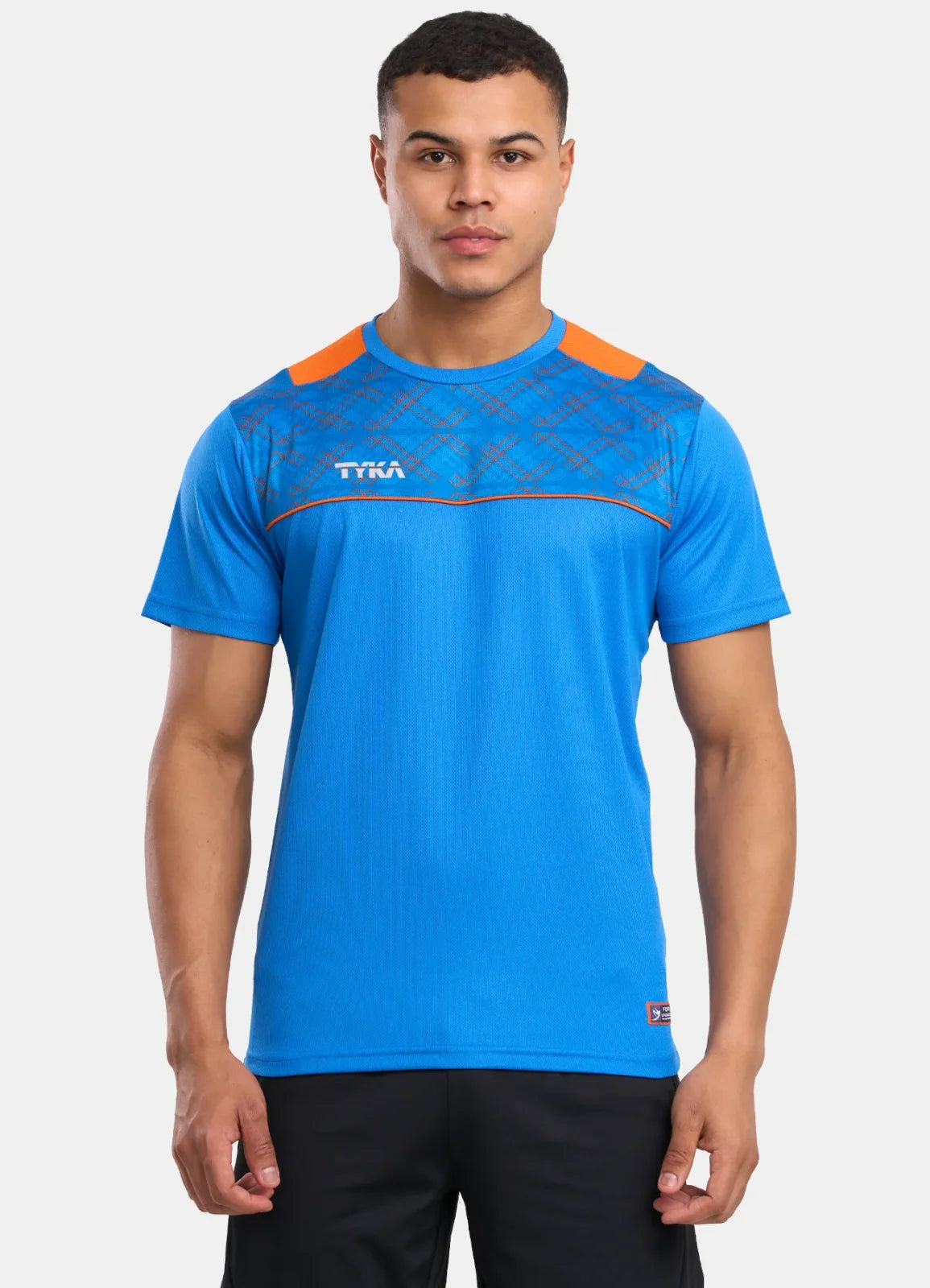 TYKA FORM Men's Performance Sports T-Shirt | Quick-Dry Sublimated Athletic Round Neck Tee Royal Blue