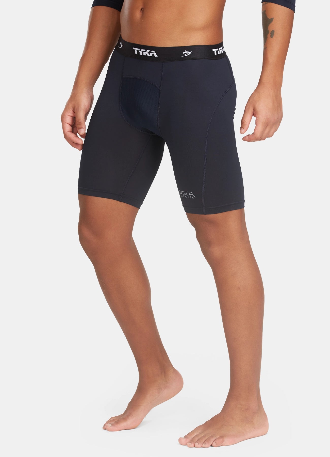 TYKA Men's Pro Performance Compression Shorts-Navy
