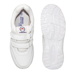 ASIAN Men's & Boys' Casual White Velcro Sneakers | Lightweight Running, Walking & School Shoes with Easy Dual Straps