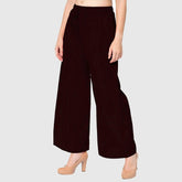 Women's Dark Brown Plain Rayon Palazzo Default Title