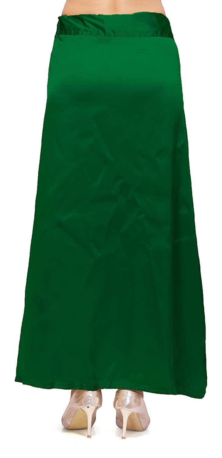 Trendzmy Woman's Satin Dark Green Petticoat