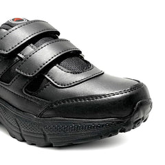 ASIAN Men's & Boys' Casual Velcro Sneakers Running & Walking School Shoes with Easy-to-Wear Straps _Black
