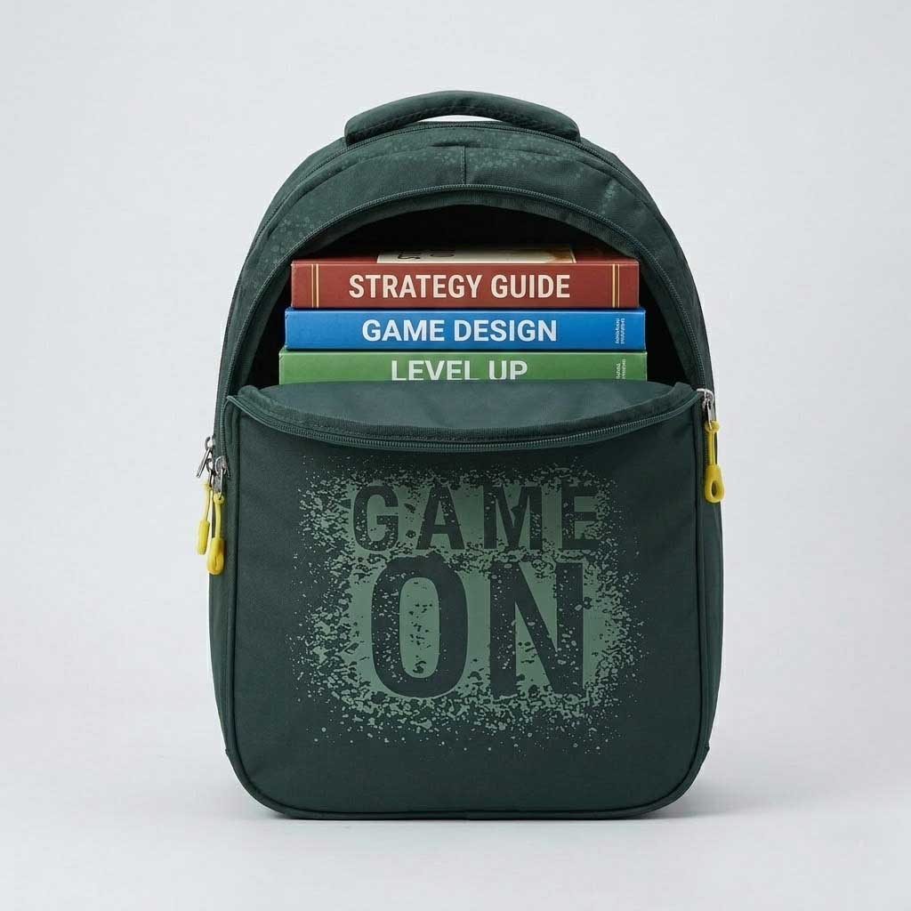 Premium Pine Green School & College Backpack – Ergonomic, Multi-Compartment Student Bag