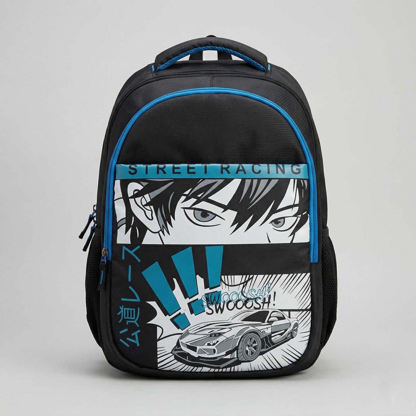 Street Racing Anime Manga Edition School Backpack - 18" Water Resistant Laptop Bag for Boys & Teens