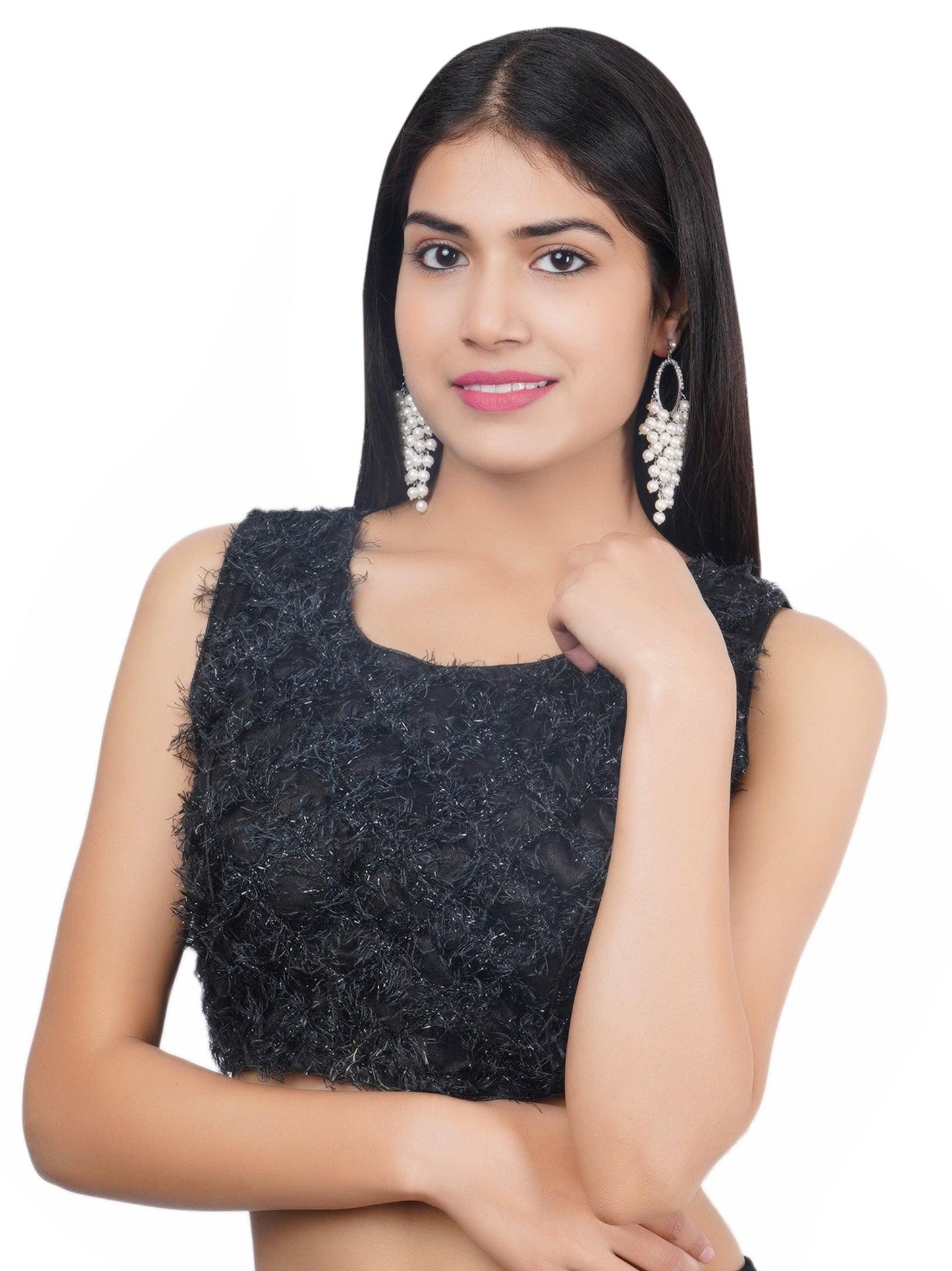 Trendzmy Round Neck Black 3D Bear Design Women Blouse