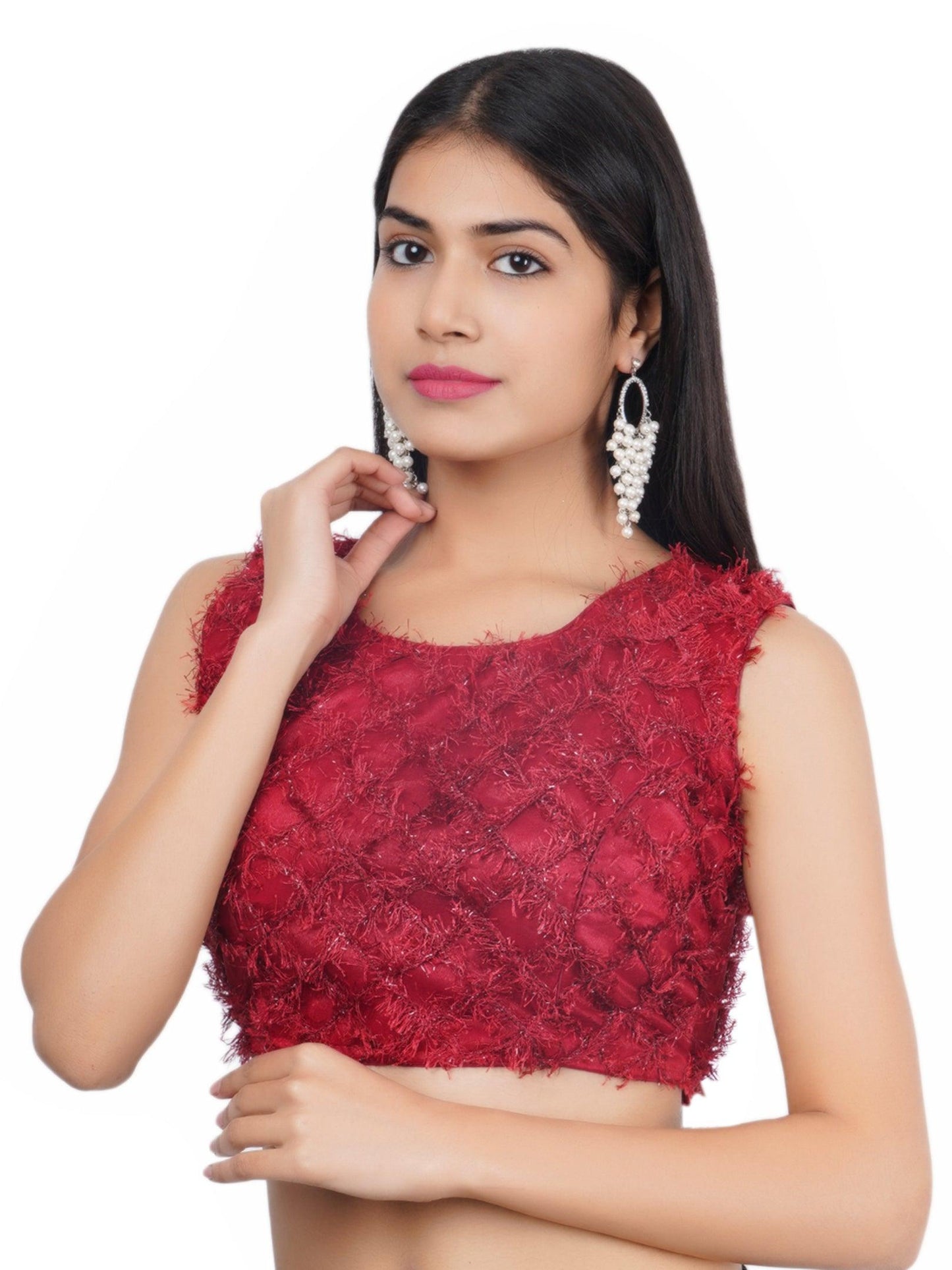 Trendzmy Round Neck Maroon 3D Bear Design Women Blouse