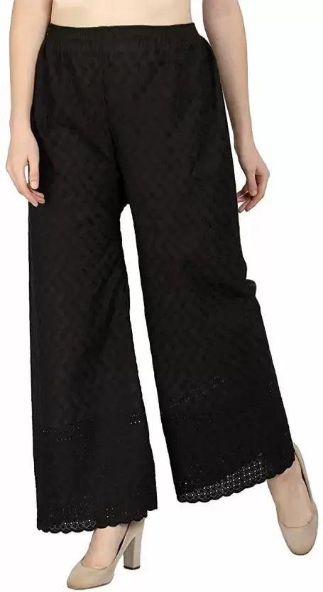 Woman's Cotton Chicken Plazzo Black