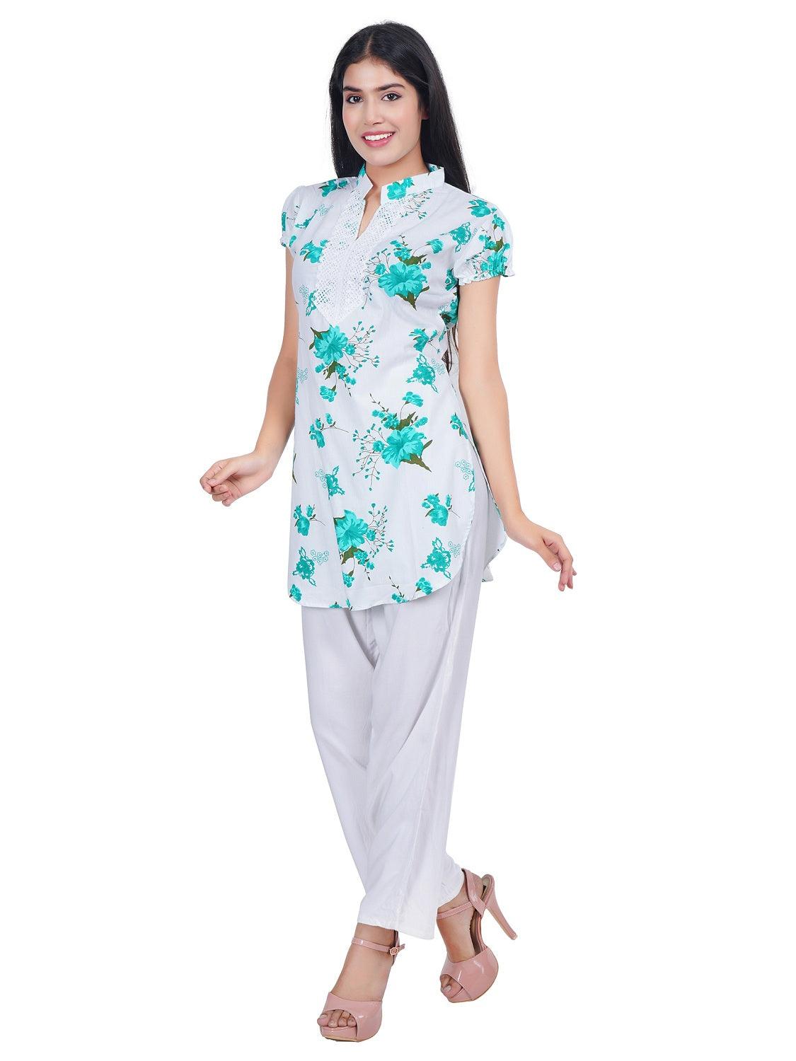 Women Yellow Blue Printed Straight Kurta Pack Of 2