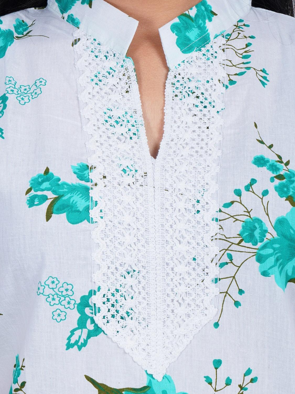 Trendzmy Women Yellow Blue Printed Straight Kurta Pack Of 2