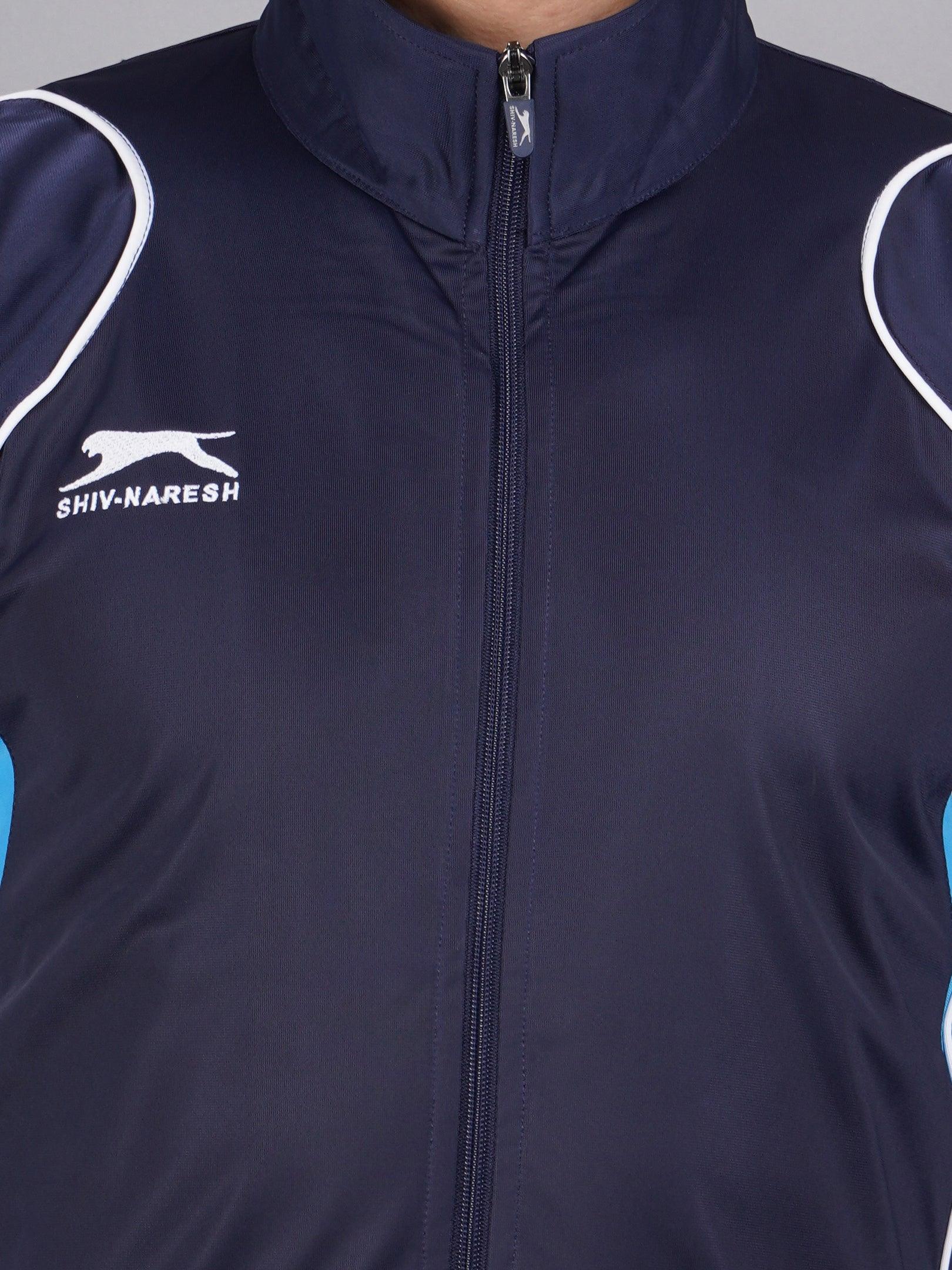 Shiv Naresh Men Navy and cyan blue |Racer| suit Tracksuit 418