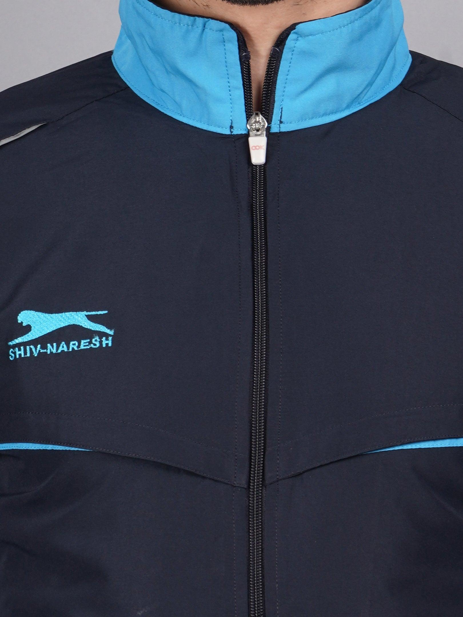 Shiv Naresh Men 422A NAVY/CYAN T.Z. Navy and cyan blue Ultra-boost tracksuit
