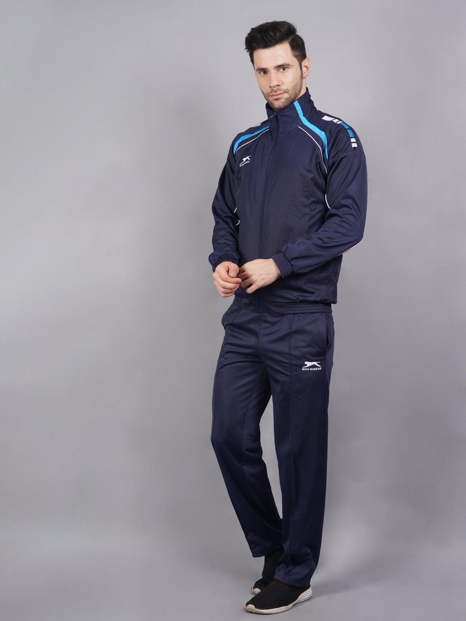 Shiv Naresh Men Navy and cyan blue Ultra-boost tracksuit 1500
