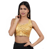 Sweetheart Neck Mirror Gold Women Blouse Default Title