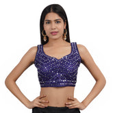 Sweetheart Neck Mirror Blue Women Blouse Default Title
