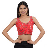 Sweetheart Neck Mirror Red Women Blouse Default Title