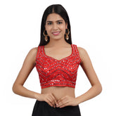 Sweetheart Neck Mirror Dark Red Women Blouse Default Title