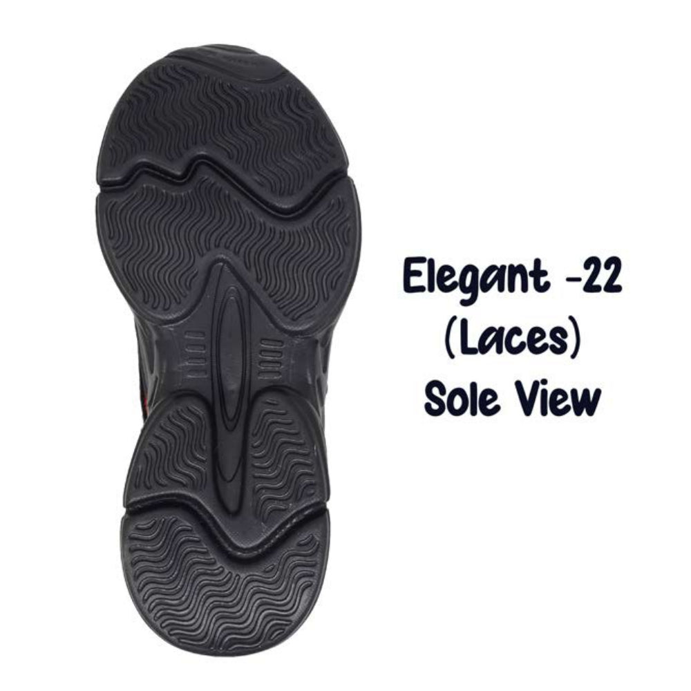 ASIAN Men's & Boys' Elegant 22 Black and Red Athletic Lace-Up Shoes.. GD Goenka School Shoes