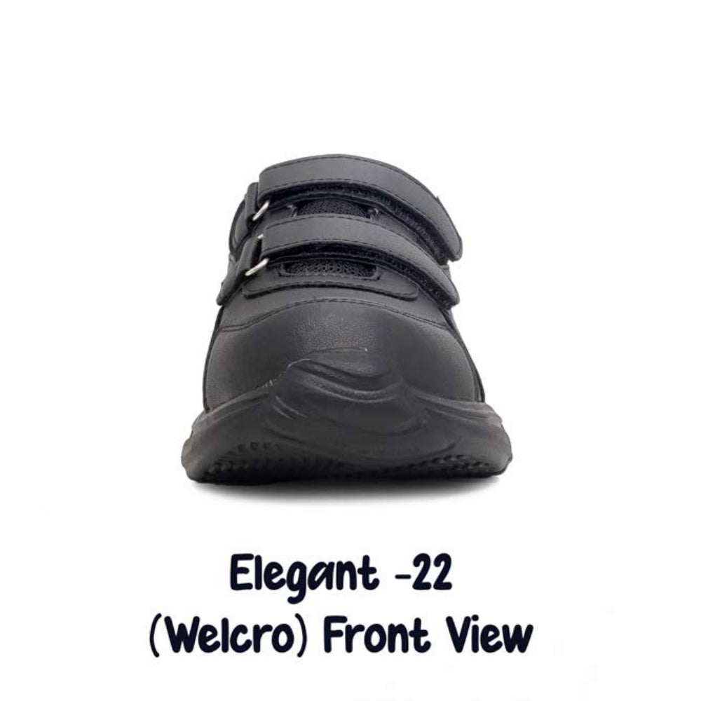 ASIAN Unisex Black & Red Elegant-22 GD Goenka School Shoes with Dual Velcro Straps | Lightweight & Comfortable Kids Sports Shoes