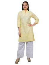 Women Lemon Yellow Kurta and Palazzo Set Pure Cotton XXXL