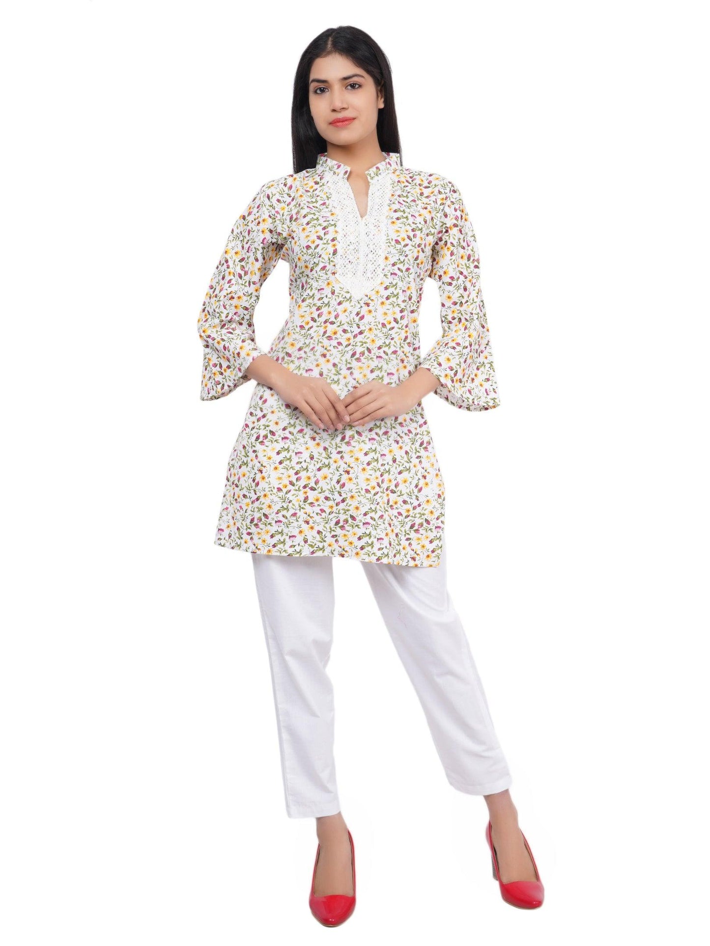 Trendzmy Women Multi Floral Printed Straight Kurta