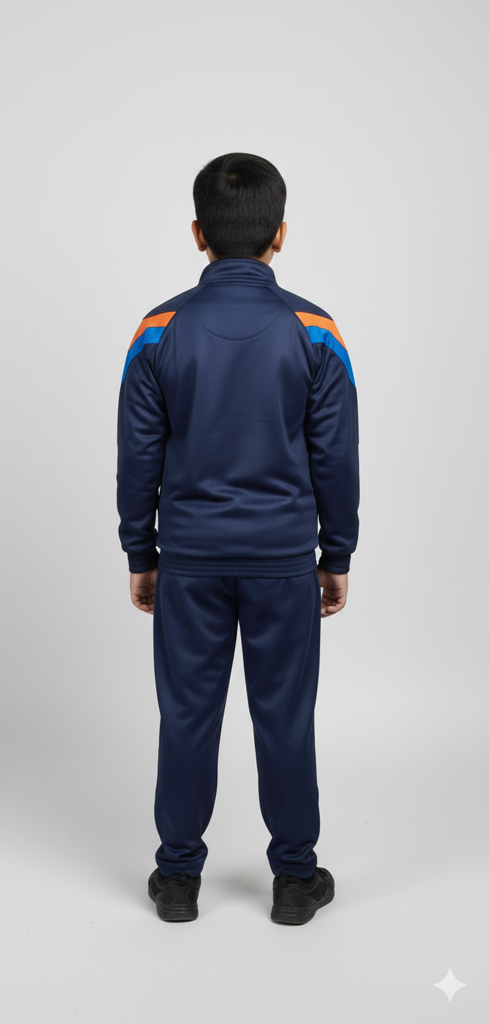Shiv Naresh Kid's Elite Blue Athletic Tracksuit - Full Zip Jacket & Training Pants Set-USA