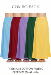 Clothing woman's Elegant Look Ethnic Wear Cotton Petticoat Multi (Pack of 5)