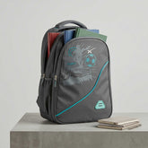 Pro Ergonomic School Backpack – Durable Gray & Teal Soccer Edition Daypack for Boys & Teens Grey