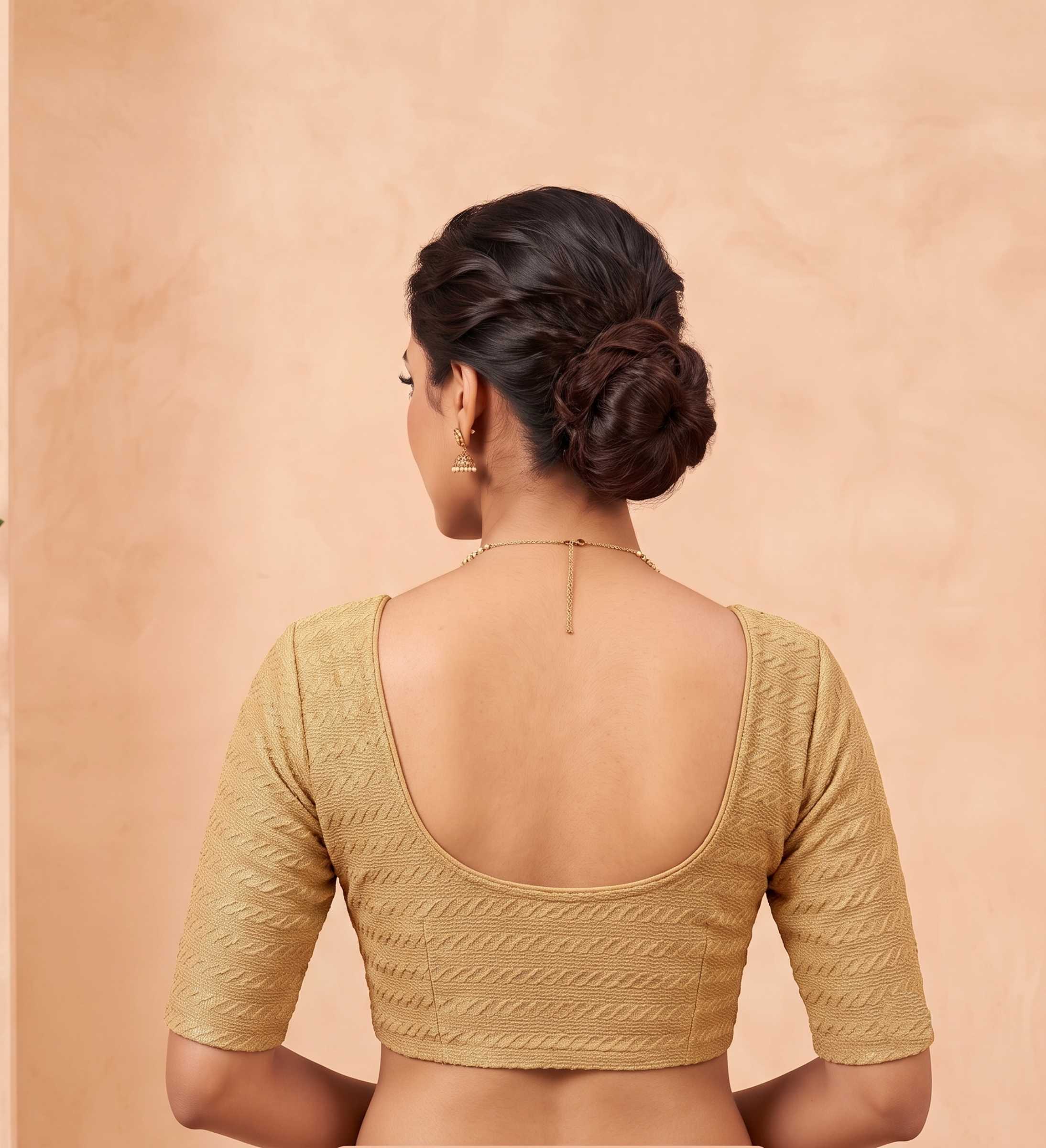 Trendzmy Women Woven Square Neck Cotton Blend Lycra Stretchable Readymade Saree Blouse
