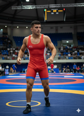 Wrestling singlet Legsuit Wrestling & Weightlifting Swimwear Costume Red