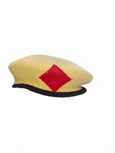 DP- Police Unisex French Woolen Beret Cap- Khaki with Red Chindi