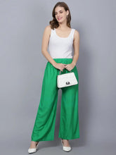 Women's Green Plain Rayon Palazzo Default Title