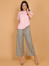 Women's Cream Blue Printed Cotton Palazzo Pants with Pockets – Fits Size L(S to L) and Fits Size XXL (XL to 3XL)