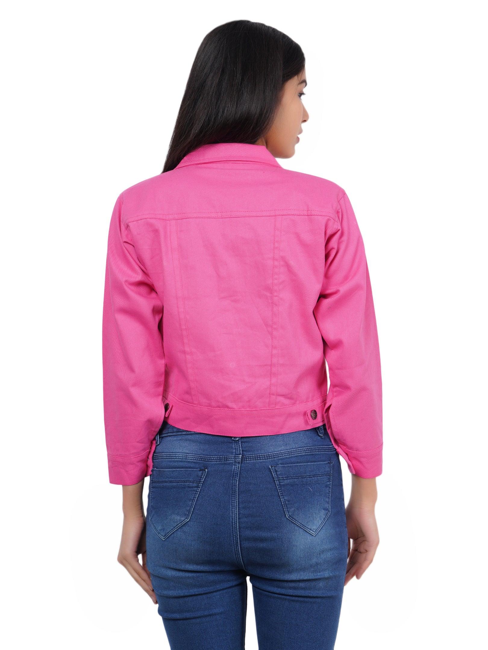 Full Sleeve Pink And Peach Solid Women Jacket