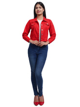 Full Sleeve Red Solid Women Jacket XXXL