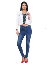 Full Sleeve White Solid Women Jacket XXXL