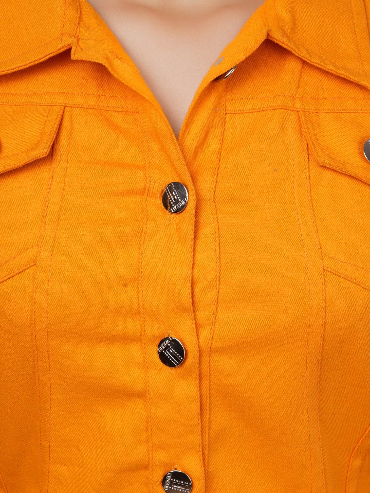 Full Sleeve Blue And Yellow Solid Women Jacket