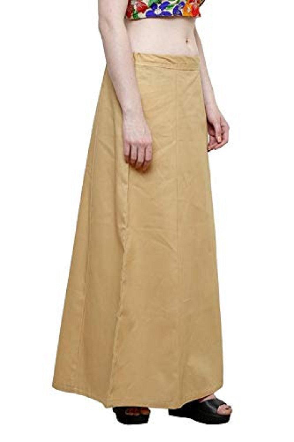 Clothing woman's Elegant Look Ethnic Wear Cotton Petticoat Beige Pack of 1