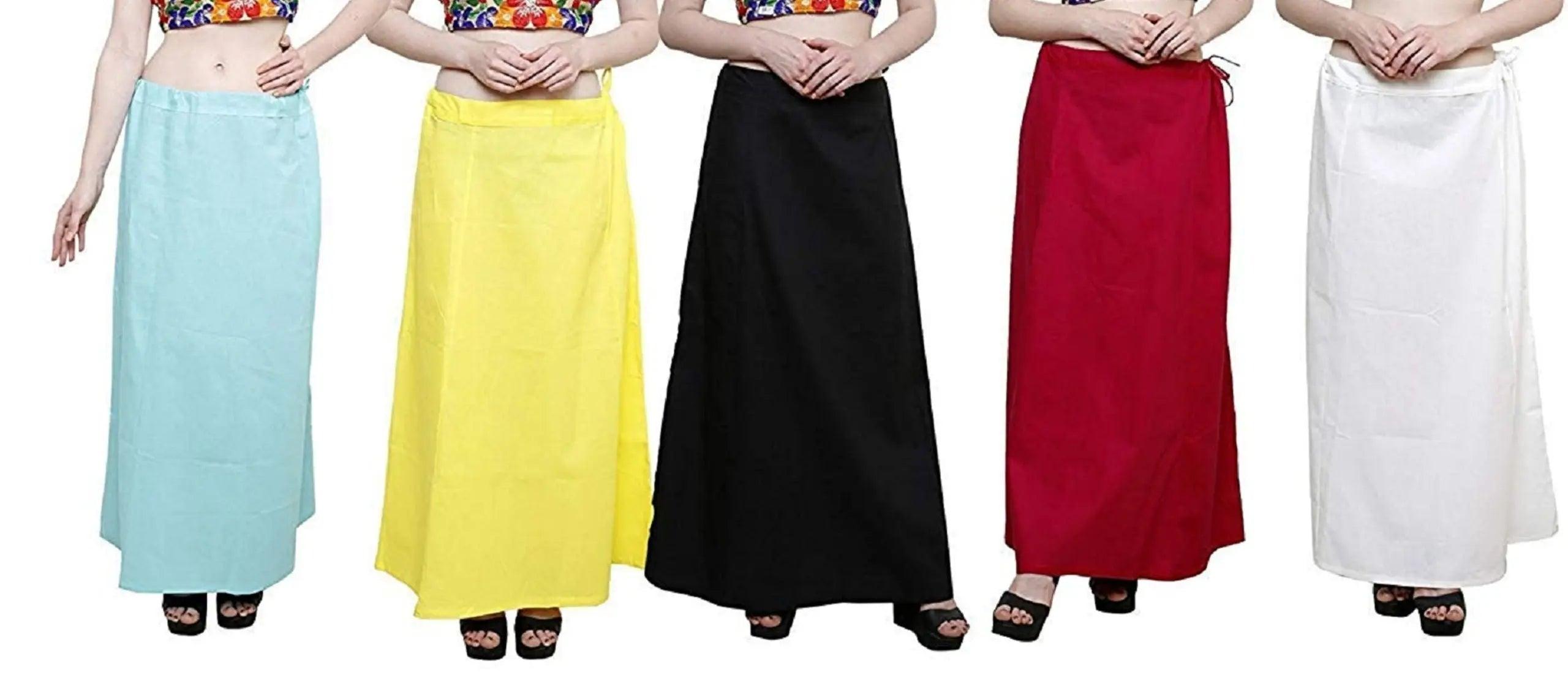Clothing woman's Elegant Look Ethnic Wear Cotton Petticoat Multi (Pack of 5) Default Title