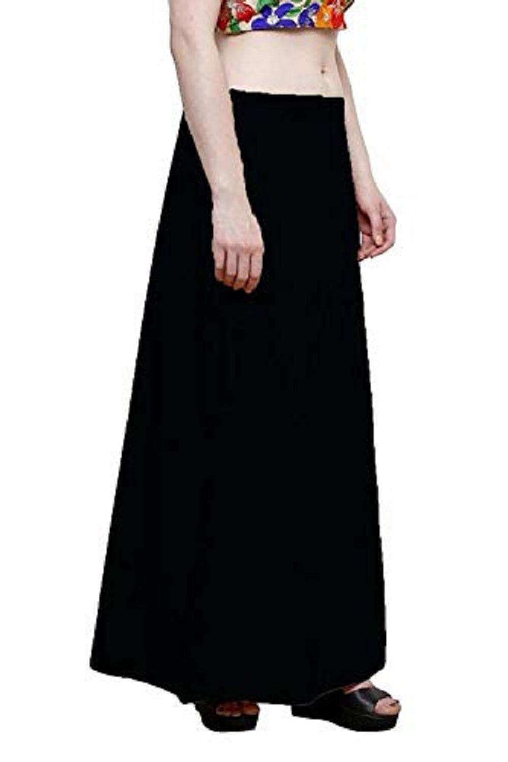 Clothing woman's Elegant Look Ethnic Wear Cotton Petticoat Black Pack of 1