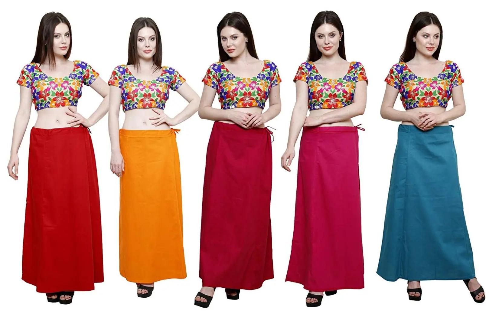 Clothing woman's Elegant Look Ethnic Wear Cotton Petticoat Multi (Pack of 5) Default Title