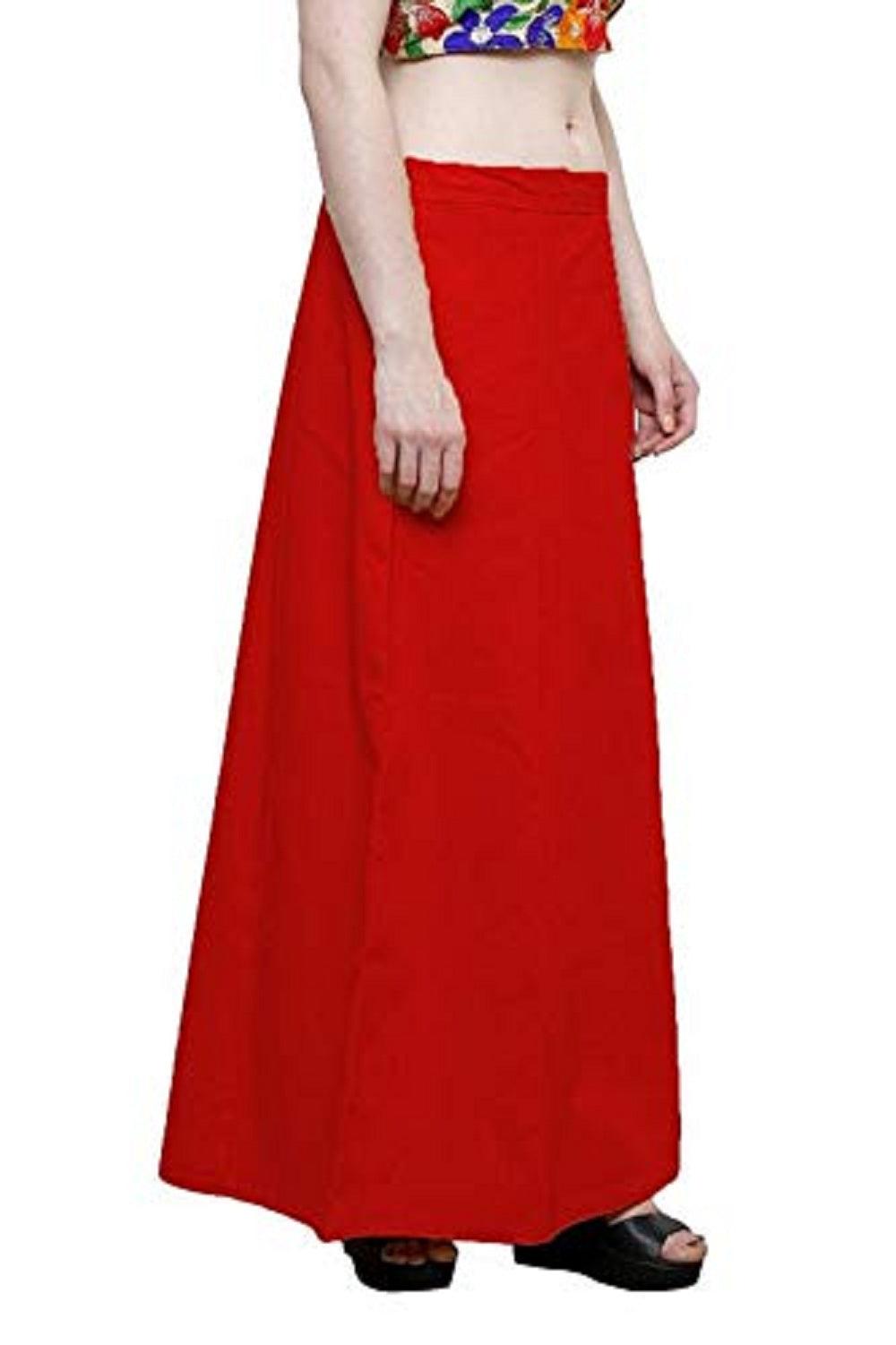 Clothing woman's Elegant Look Ethnic Wear Cotton Petticoat Red Pack of 1