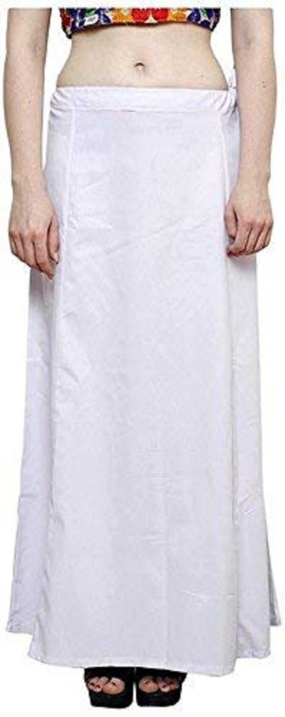 Clothing woman's Elegant Look Ethnic Wear Cotton Petticoat White Pack of 1 Default Title