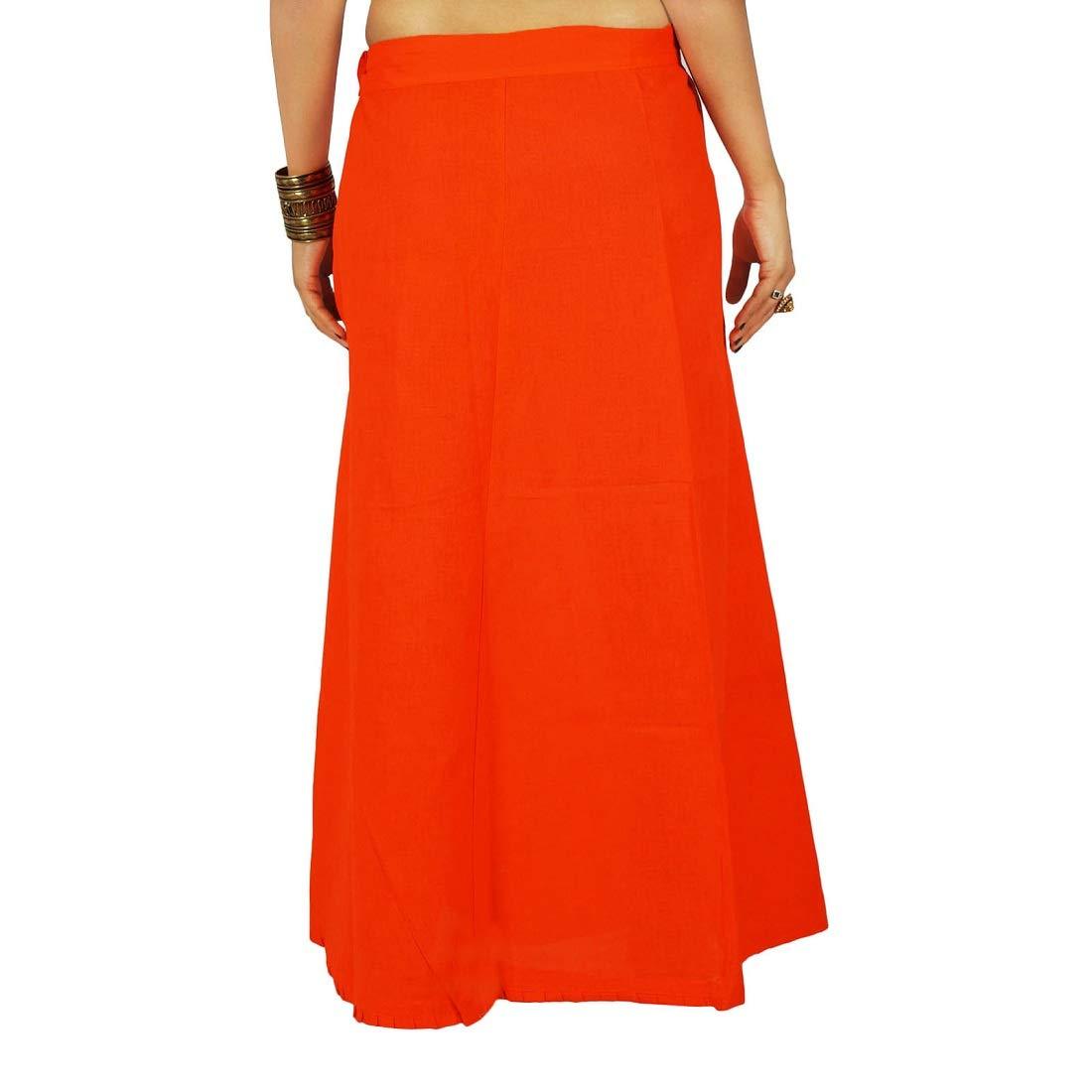 Clothing woman's Elegant Look Ethnic Wear Cotton Petticoat Orange Pack of 1